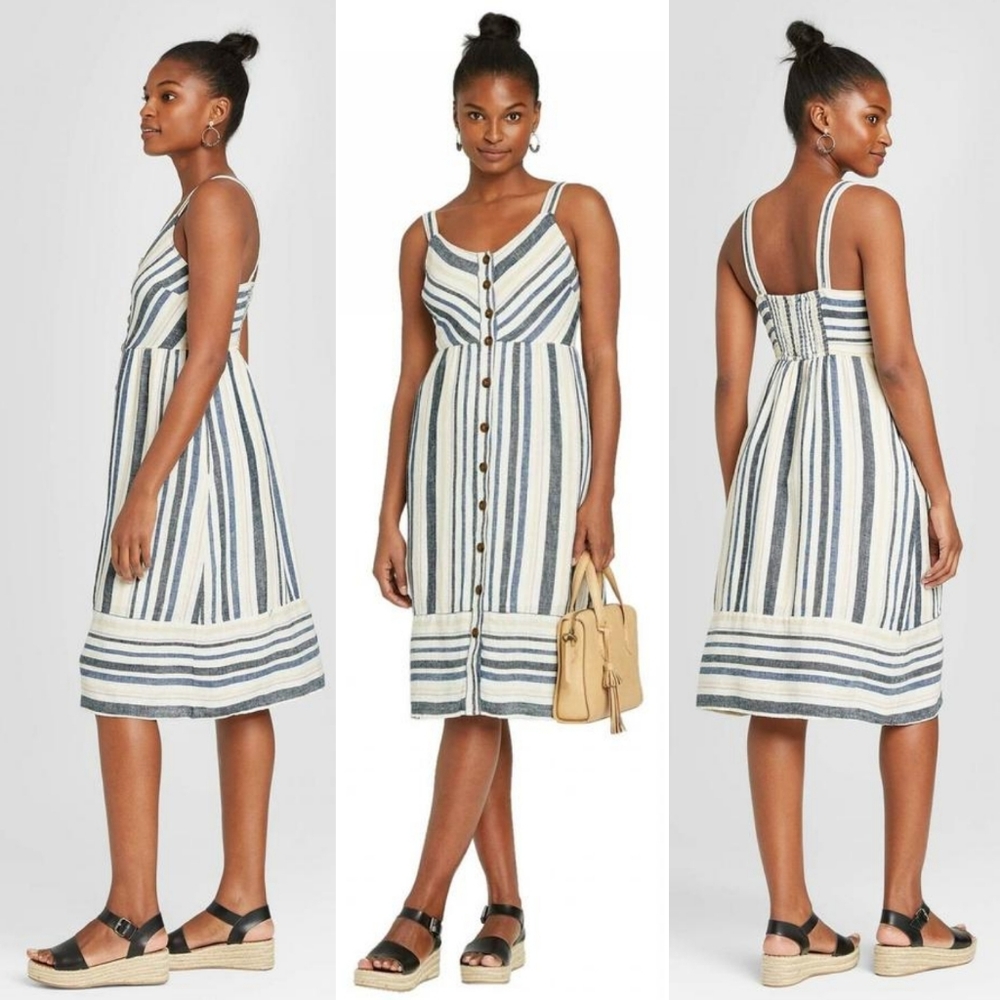 EUC Universal Thread Striped Linen Sundress Sz XXL